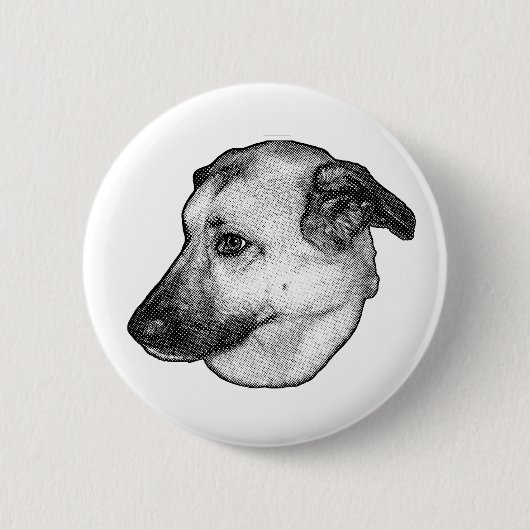 Hundekopf, Manga-Knopf Button (Vorderseite)