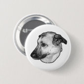 Hundekopf, Manga-Knopf Button (Vorne & Hinten)