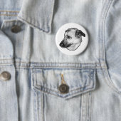 Hundekopf, Manga-Knopf Button (Beispiel)