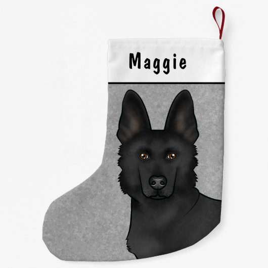 Hundekopf und Individuelle Name der Schwarzen Schä Kleiner Weihnachtsstrumpf (Rückseite)