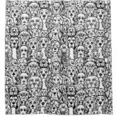 Hundekopfmuster Duschvorhang (Vorderseite)