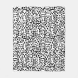 Hundekopfmuster Fleecedecke