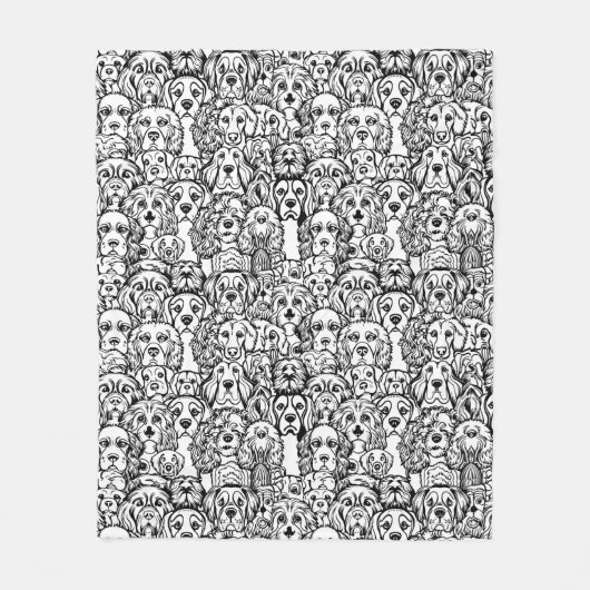 Hundekopfmuster Fleecedecke (Vorderseite)