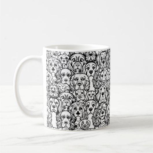 Hundekopfmuster Kaffeetasse (Links)