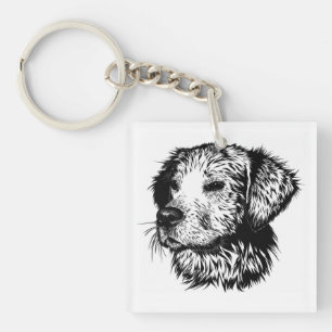 Hundekopfskizze Schlüsselanhänger