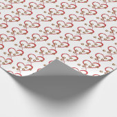 Hundekuchen auf rotem Herz drucken Geschenkpapier (Ecke)