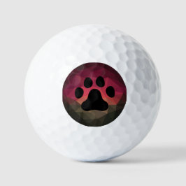 Hundekuh, Tierfußabdruck, farbiges Design Golfball