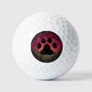 Hundekuh, Tierfußabdruck, farbiges Design Golfball