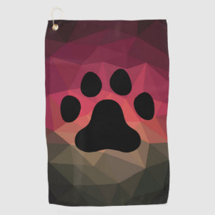 Hundekuh, Tierfußabdruck, farbiges Design Golfhandtuch