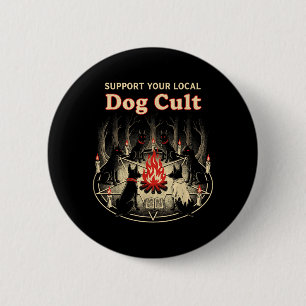 Hundekult Lustiges Halloween Hexen Okkult Grafik Button