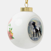 Hundekundenspezifische Keramik Kugel-Ornament (Links)