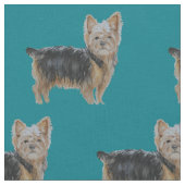 Hundekunst-Aquarell-Gewebe Yorkshires Terrier Stoff (Nahaufnahme)