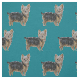Hundekunst-Aquarell-Gewebe Yorkshires Terrier Stoff