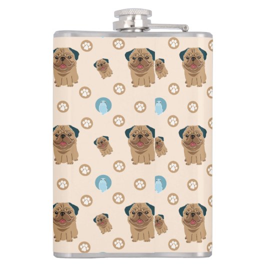 Hundekuppelmuster Flachmann (Rückseite)