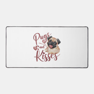 Hundekuss .Pugs & Kisses Watercolor Tee Schreibtischunterlage