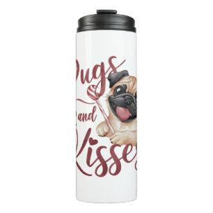 Hundekuss .Pugs & Kisses Watercolor Tee Thermosbecher