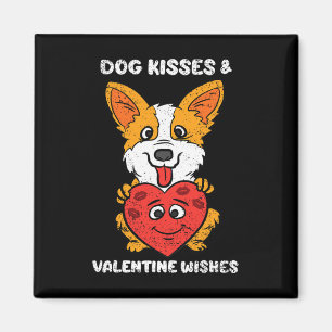 Hundeküsse und Valentinstagswünsche Süße Corgi Her Magnet