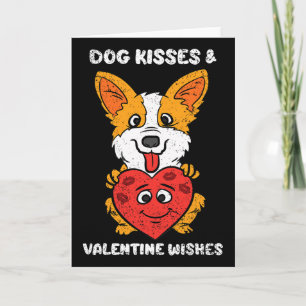 Hundeküsse und Valentinstagswünsche Süßer Corgi He Karte
