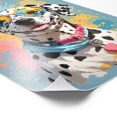 Hundelabbild des glücklichen Dalmatiners Fotodruck (Ecke)