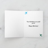 Hundelampfflugzeug Funny vom Geburtstag Karte (Innenseite)