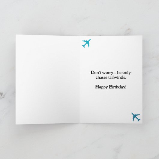 Hundelampfflugzeug Funny vom Geburtstag Karte (Innenseite)