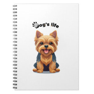 Hundeleben Spaß Yorkshire Terrier Illustration Notizblock