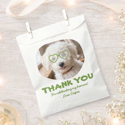 Hundelecker Hochzeit Hunde Foto Danke Geschenktütchen (Ausgeschnitten)