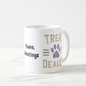Hundeleckerchen-Händler Lustiges Humor-Design Perf Kaffeetasse (VorderseiteRechts)