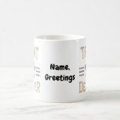 Hundeleckerchen-Händler Lustiges Humor-Design Perf Kaffeetasse (Mittel)