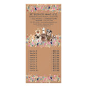 Hundeleistungen Haustier Preisliste Werbekarte (Hinten)