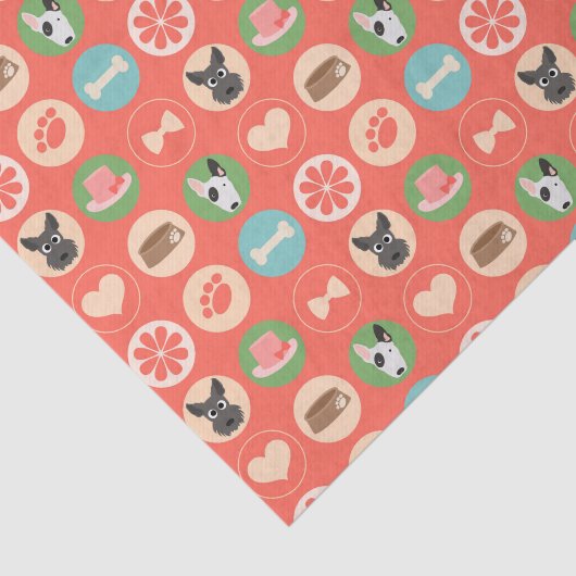 HundeLiebe auf Koralle Seidenpapier (Ausschnitt)