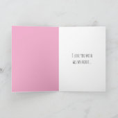 Hundeliebe mit rosa Herzen Karte (Innenseite)