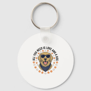 Hundeliebe Vintage Retriever Pfotenabdruck-Shirt-D Schlüsselanhänger