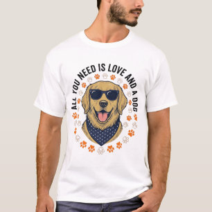 Hundeliebe Vintage Retriever Pfotenabdruck-Shirt-D T-Shirt