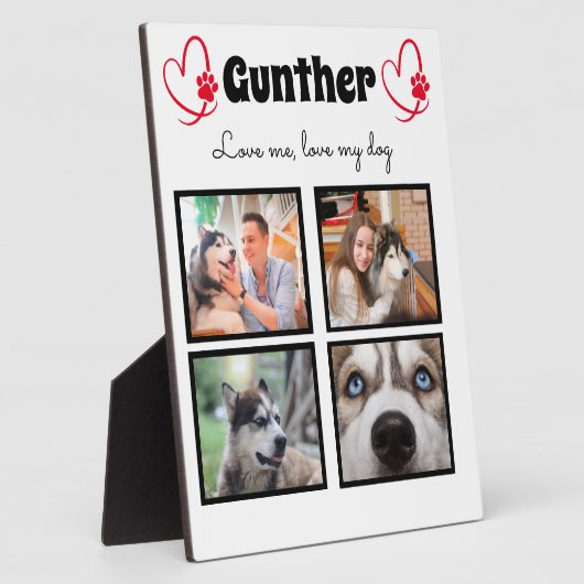 Hundeliebhaber 4 Foto, angepasste Collage Tabletop Fotoplatte (Seite)