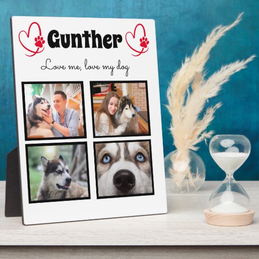Hundeliebhaber 4 Foto, angepasste Collage Tabletop Fotoplatte (Seite)