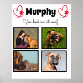 Hundeliebhaber 4 Foto Collage personalisiert Poster (Vorne)