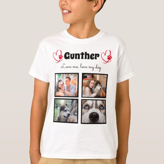 Hundeliebhaber 4 Foto, personalisierte Collage Shi T-Shirt (Vorderseite)