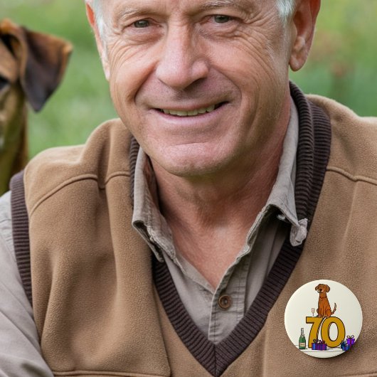 Hundeliebhaber 70. Geburtstag Button