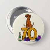 Hundeliebhaber 70. Geburtstag Button (Vorne & Hinten)