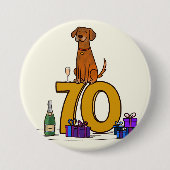 Hundeliebhaber 70. Geburtstag Button (Vorderseite)