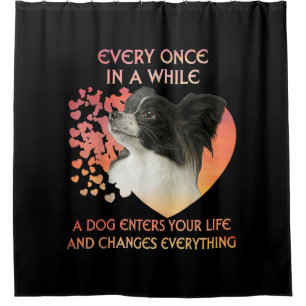 Hundeliebhaber  Ab und zu ein Papillon - Hund Duschvorhang