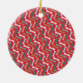 Hundeliebhaber Aquamarines Knochenmuster Foto Keramik Ornament (Hinten)