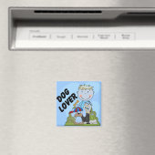 Hundeliebhaber-blonde Jungen-T-Shirts und Magnet (In Situ (Geschirrspüler))