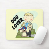 Hundeliebhaber-blonde Jungen-T-Shirts und Mousepad (Mit Mouse)