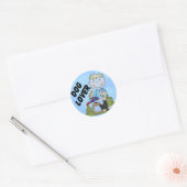 Hundeliebhaber-blonde Jungen-T-Shirts und Runder Aufkleber (Umschlag)