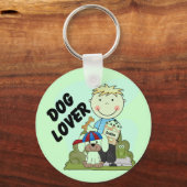 Hundeliebhaber-blonde Jungen-T-Shirts und Schlüsselanhänger (Vorderseite)
