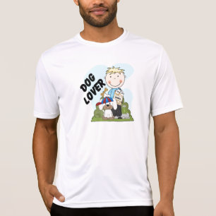 Hundeliebhaber-blonde Jungen-T-Shirts und T-Shirt