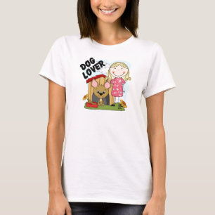 Hundeliebhaber-blonde Mädchen-T - Shirts und