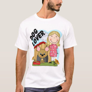 Hundeliebhaber-blonde Mädchen-T - Shirts und